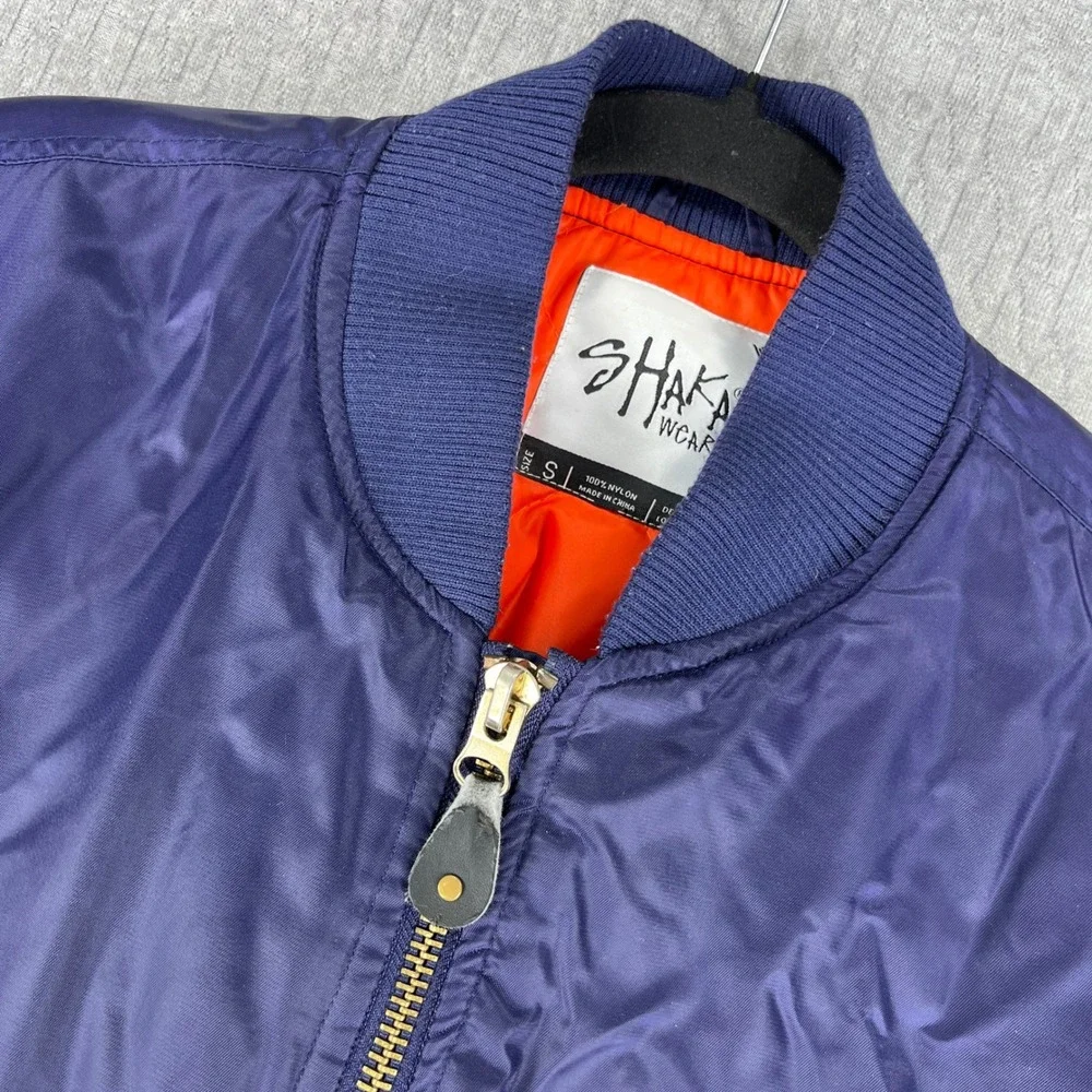 Shaka Wear Purple Bomber Jacket Mens Small Quilted Lined Flight Punk Rock‎